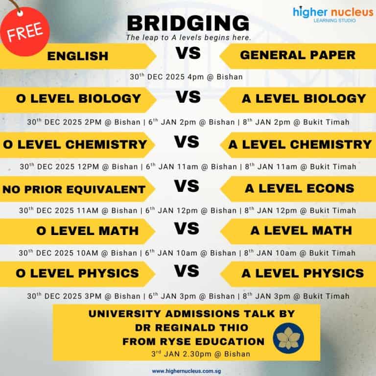 Free Bridging Programme O Levels to A Levels